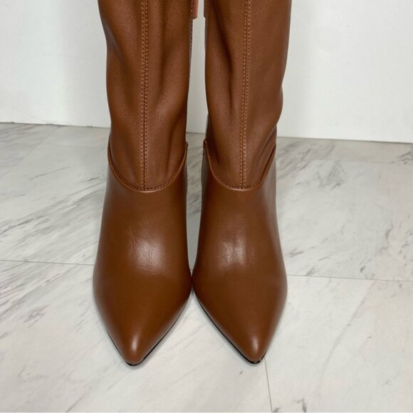Reiss Carina Brown Leather Pointy Toe Heeled Tall Boot 36 - Picture 11 of 15